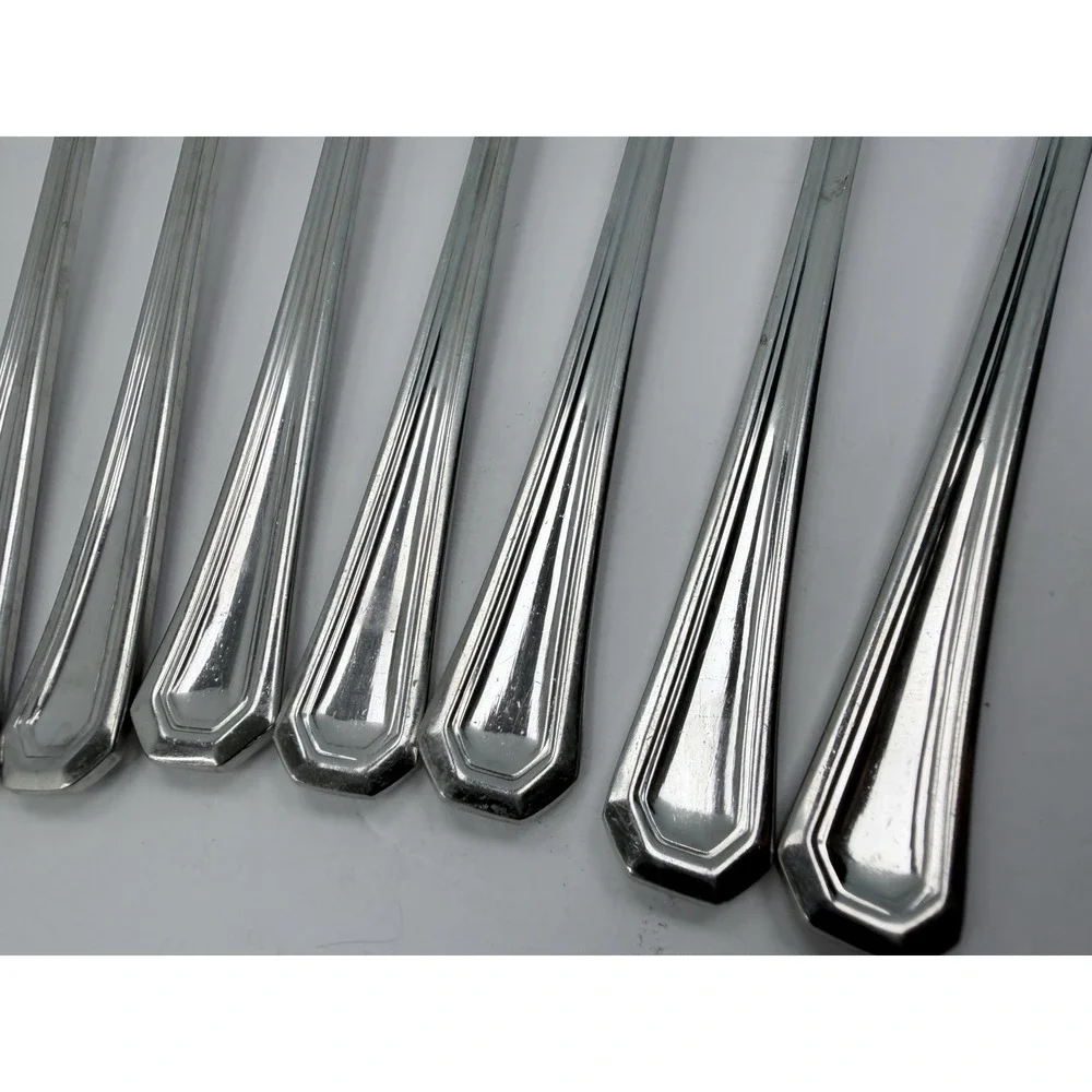 Gorham Fairview Lot Of 12 Iced Tea Spoons Glossy 18/8 Stainless Steel